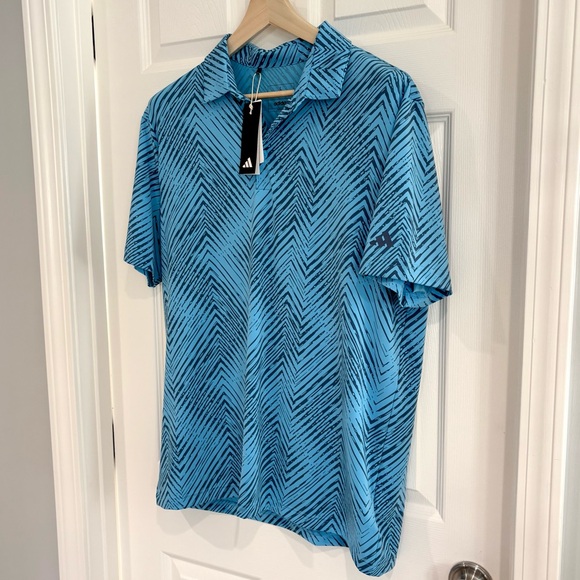 Adidas Ultra 365 Performance All Over Print Chevron Polo Golf Shirt Men L  NWT - Picture 8 of 16